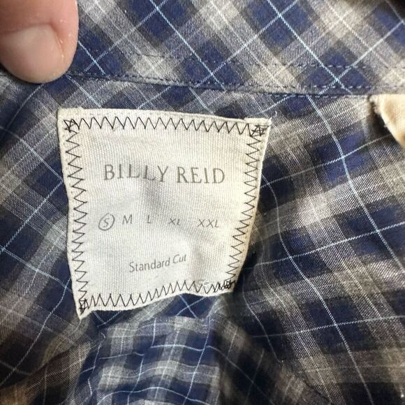 Billy Reid plaid tartan button down business casual shirt - Picture 3 of 3